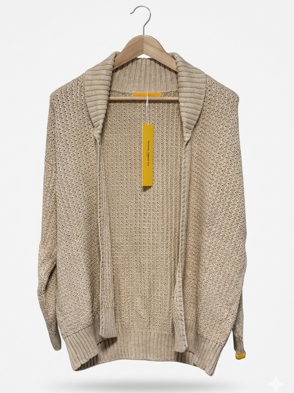 Yellow The Label Co. Amalfi Cardigan Honey Beige Small NWT Chunky Knit